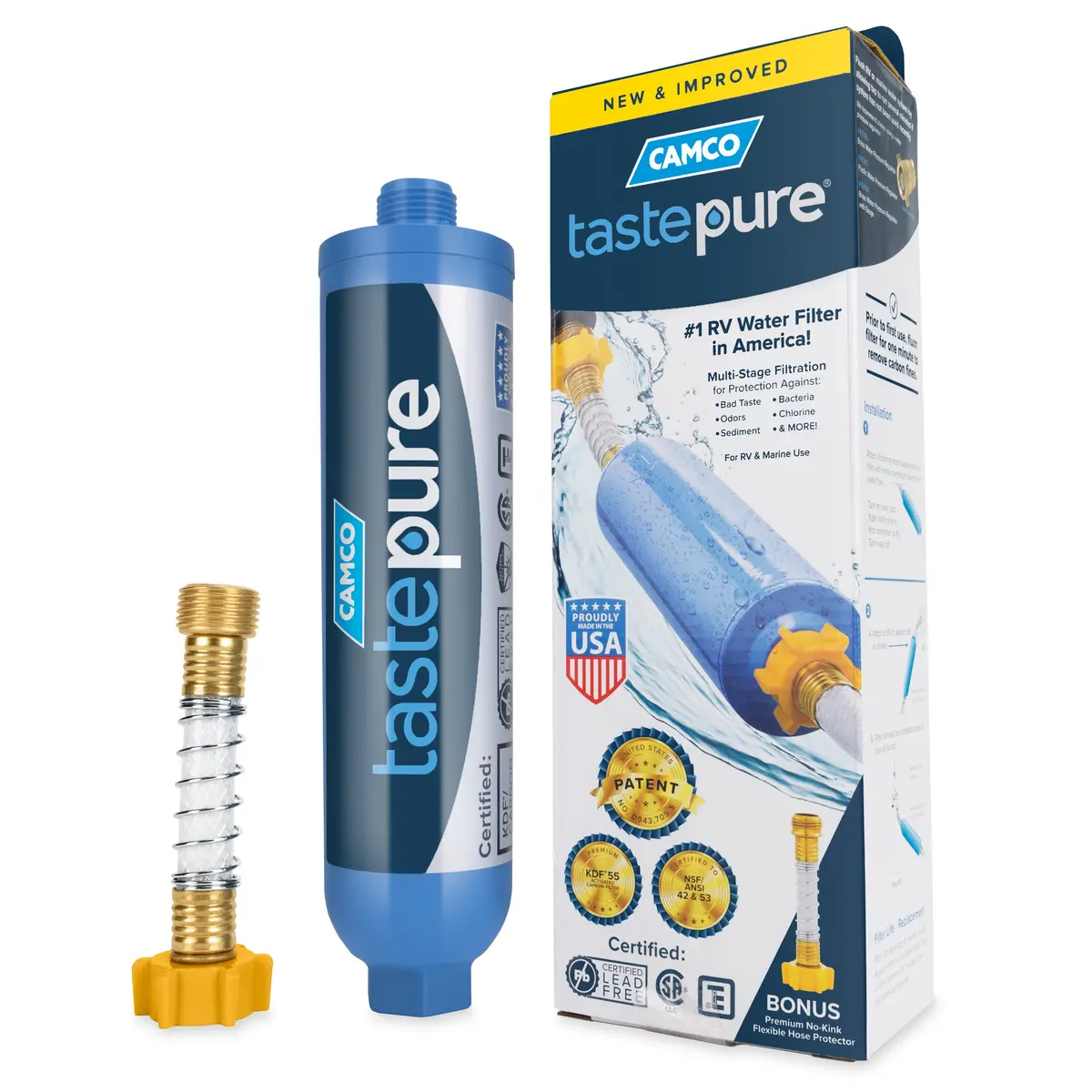 Tastepure Water Filter (Kdf) W/Flexible Hose Protector, Llc 1