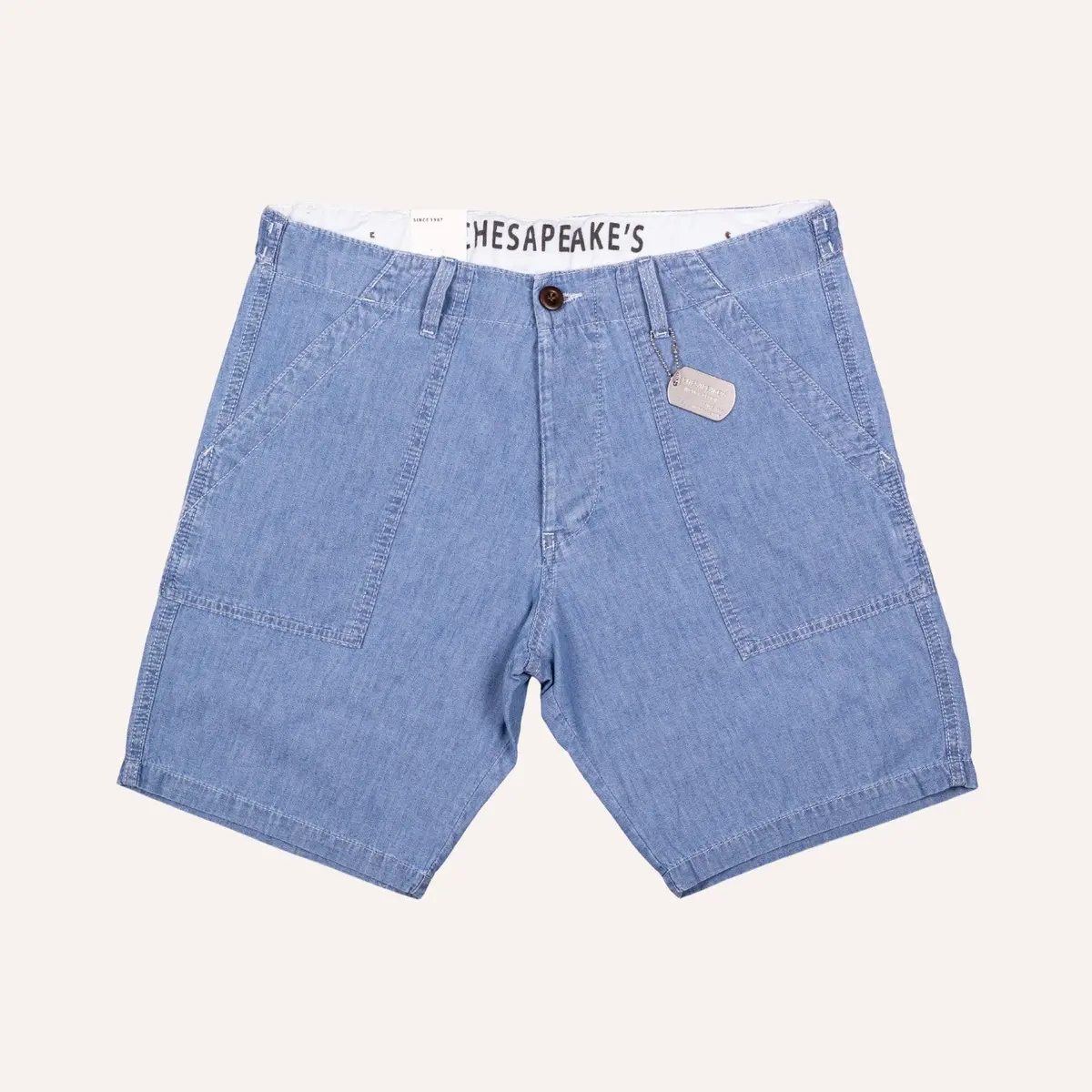 Light Blue Shannon Chambray Shorts 1
