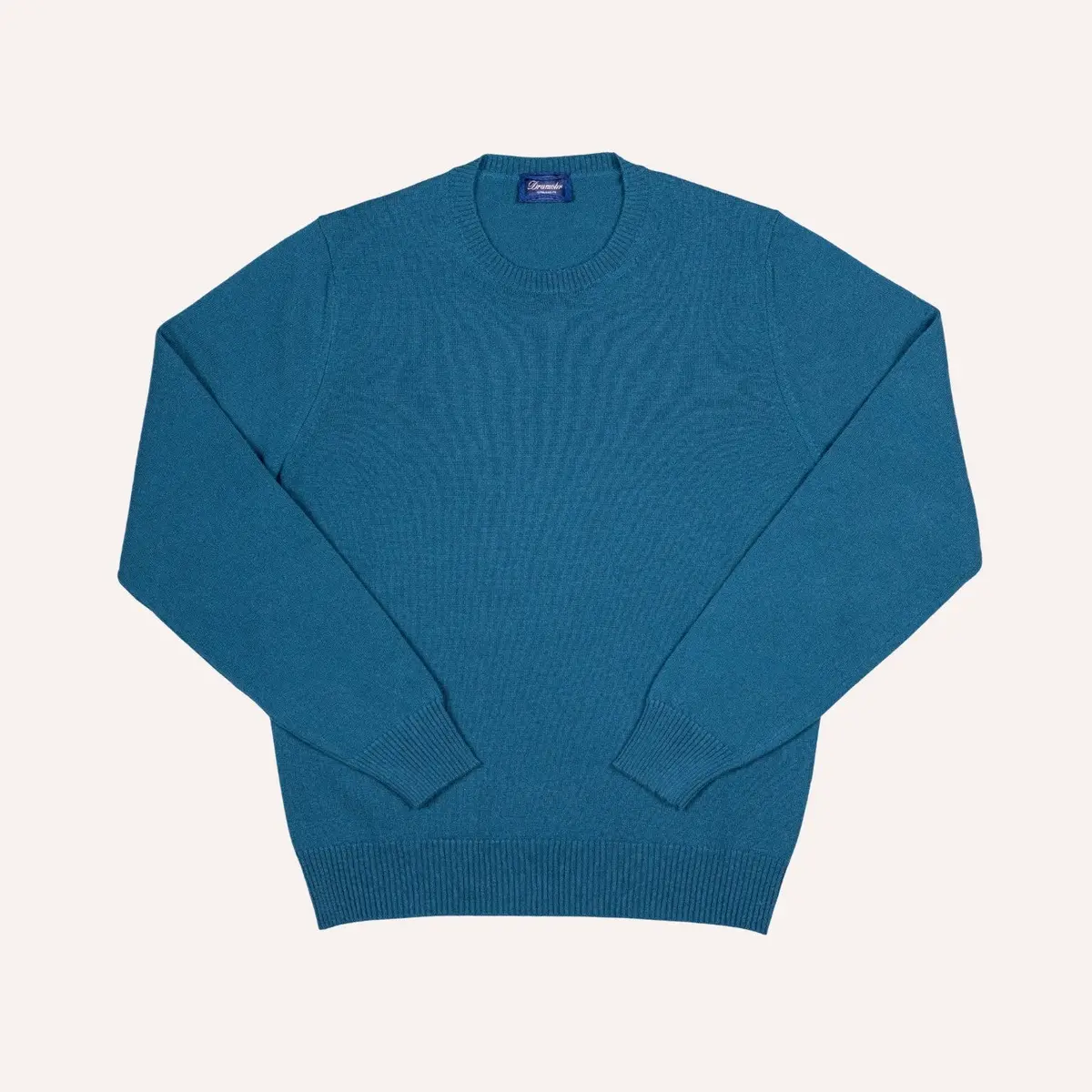 Deep Teal Cashmere Crewneck Sweater 1
