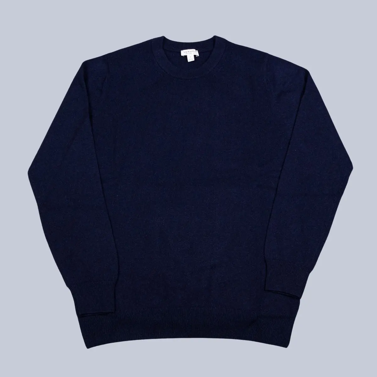Navy Cashmere Crewneck Sweater 1