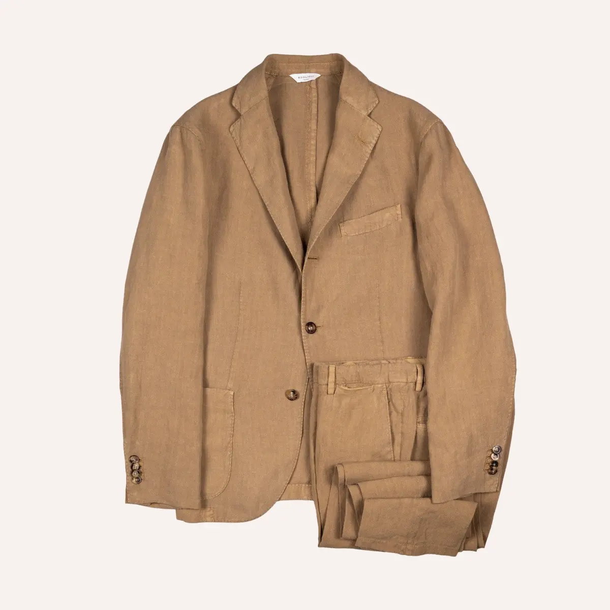 Tobacco Brown Washed Linen Suit 1