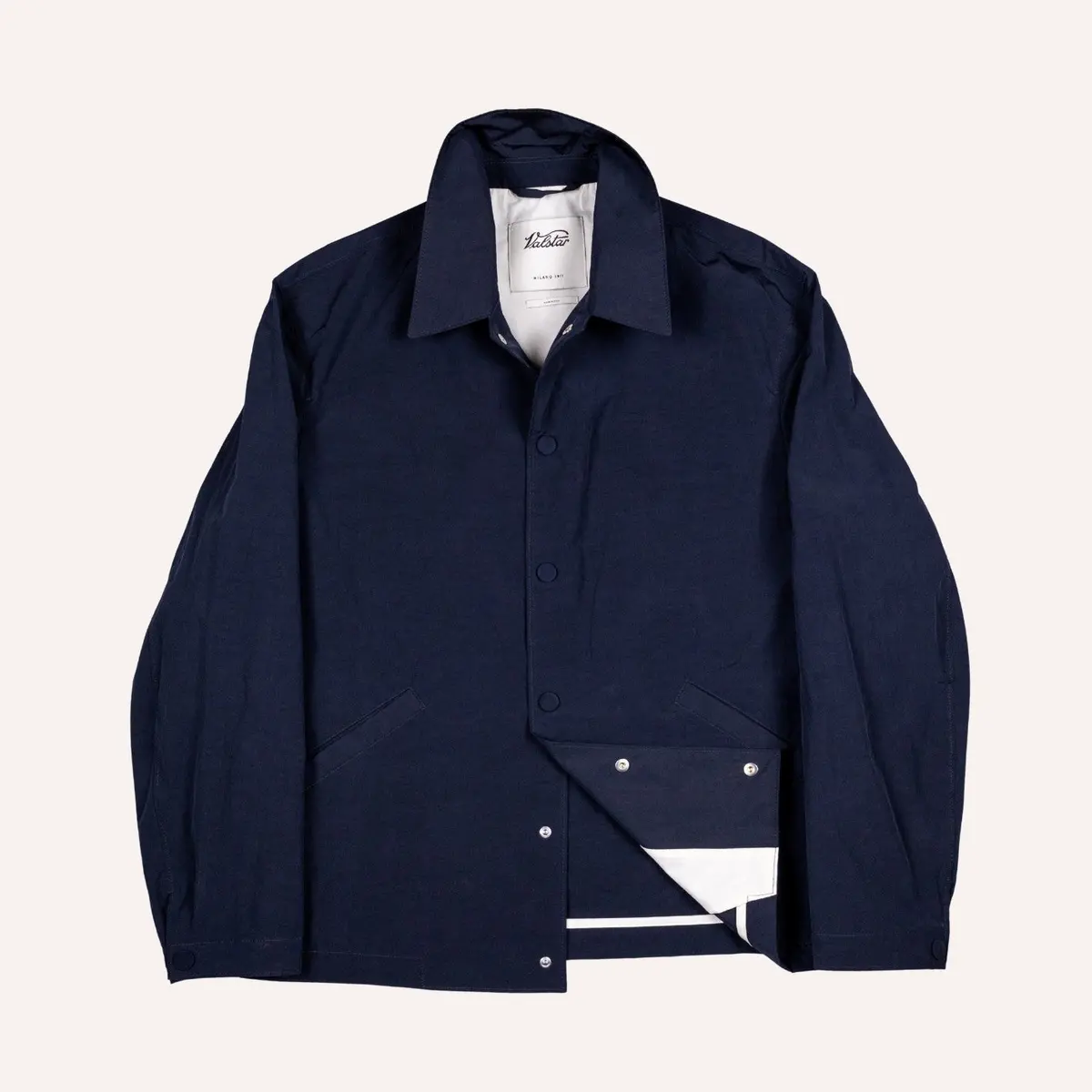 Navy Cotton Nylon Coach Jacket 1