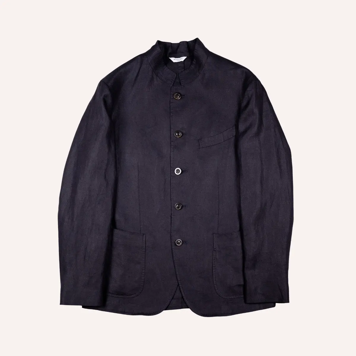 Dark Navy Linen Nehru Jacket 1