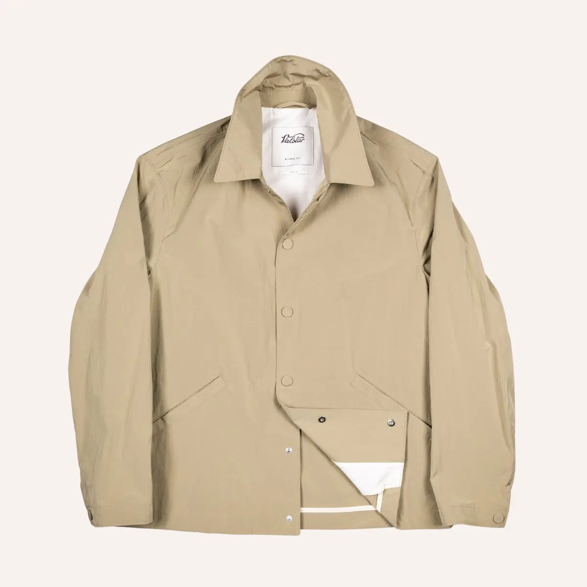 Beige Cotton Nylon Coach Jacket 1