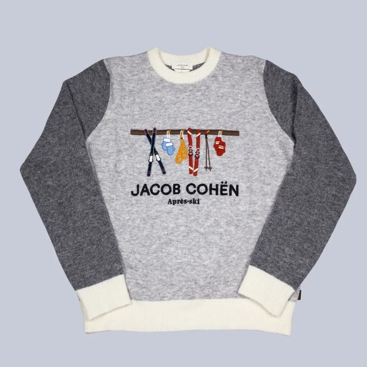 Grey Melange Ski Sweater 1