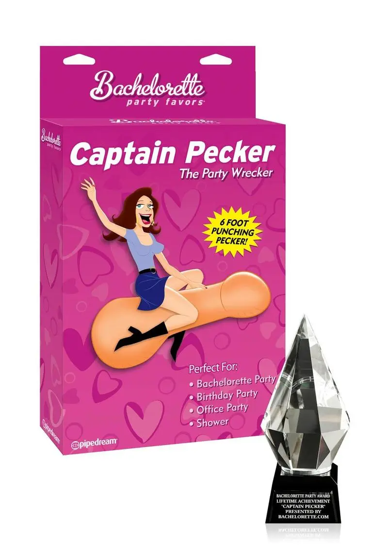 Bachelorette Party Favors Captain Pecker The Inflatable Party Pecker - Vanilla 1
