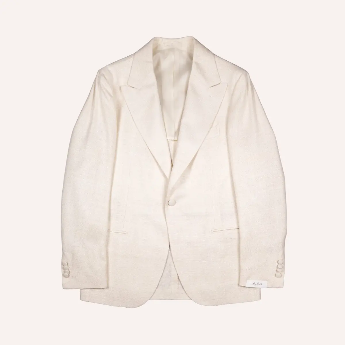 Eggshell White Silk Peak Lapel Dinner Jacket 1