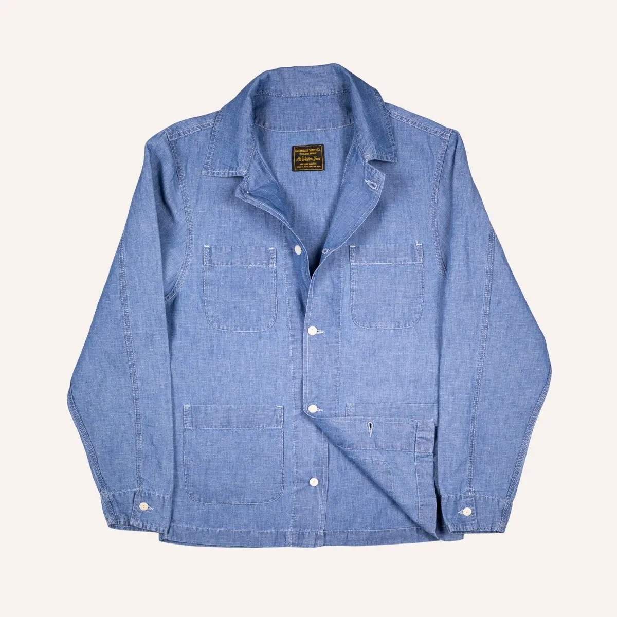 Light Blue Hemp Chambray Denim Work Jacket 1