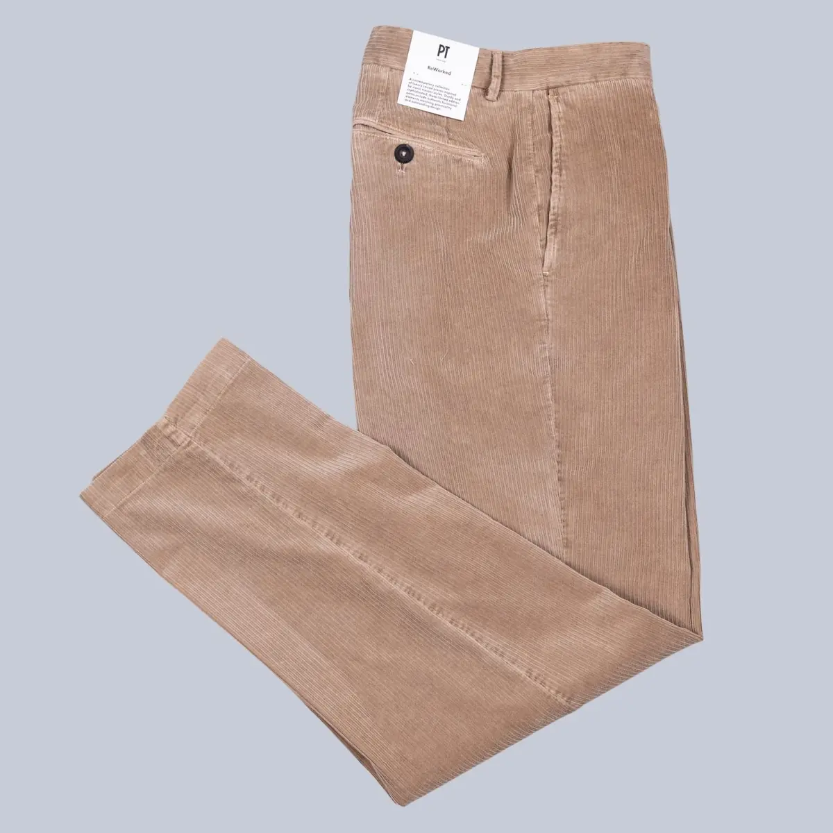 Washed Beige Corduroy Trousers 1