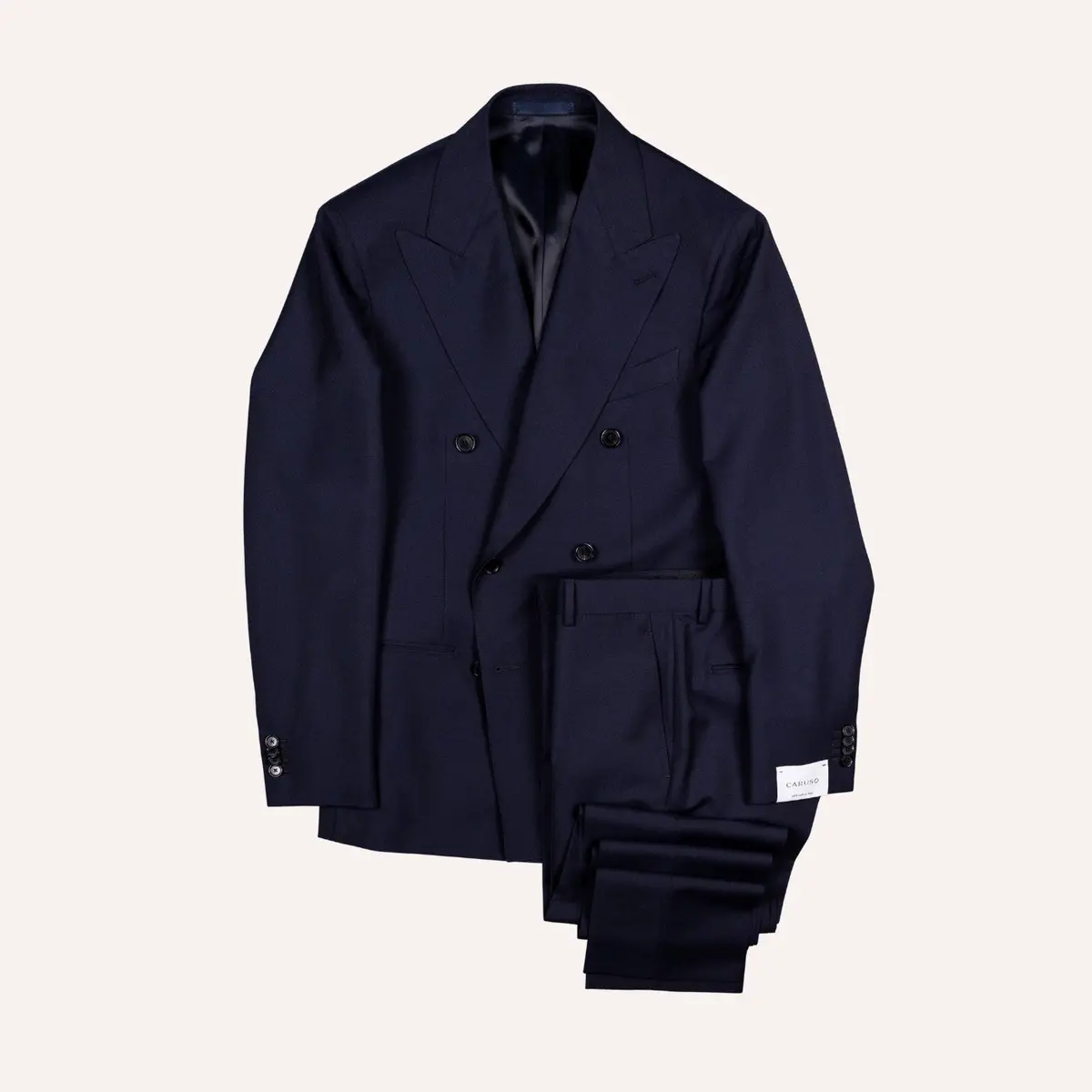 Navy Wool Mohair Double Breasted Suit 1