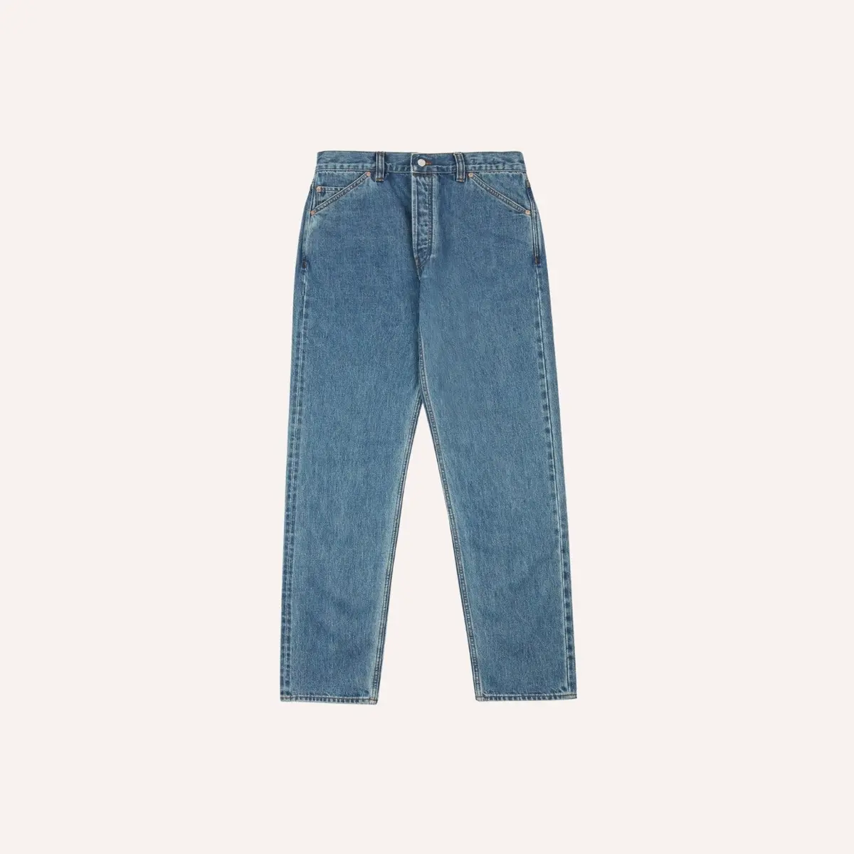 Bleach Wash Japanese Selvedge Denim Five-Pocket Jeans 1