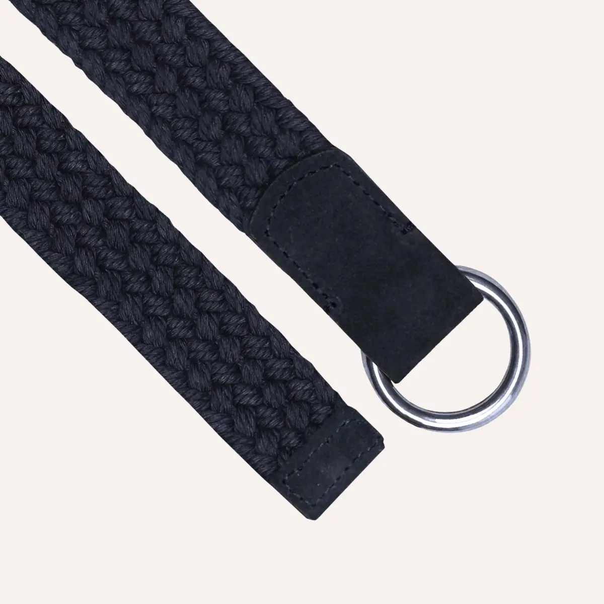 Navy Double Silver Ring Woven Belt 1