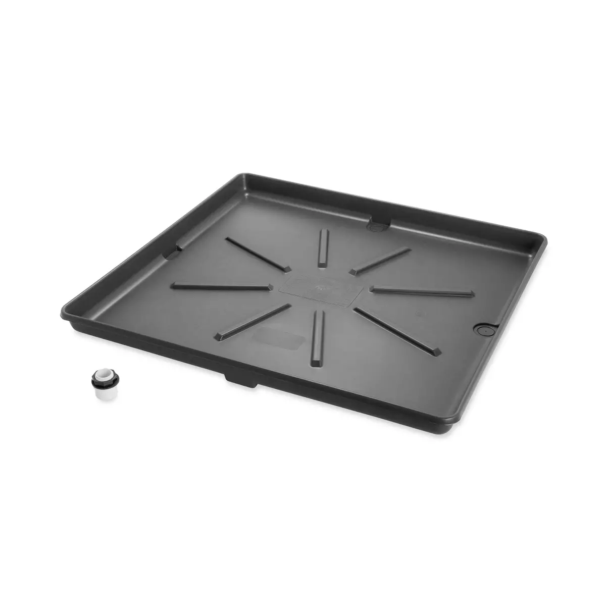 Wm Drain Pan-30"X 32" Od W/Pvc Fitting, Graphite, 1/Box 1