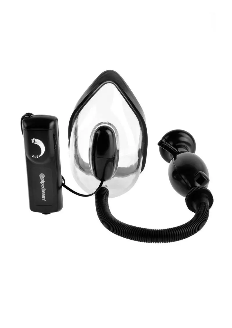 Fetish Fantasy Extreme Vibrating Pussy Pump With Wired Remote Control - Clear And Black 1