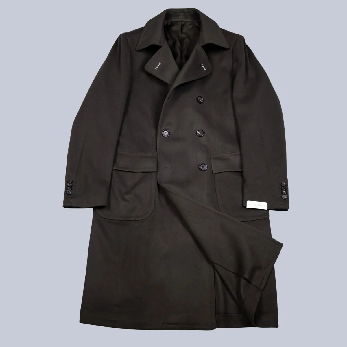 Green Wool Cashmere Double Breasted Peacoat 1