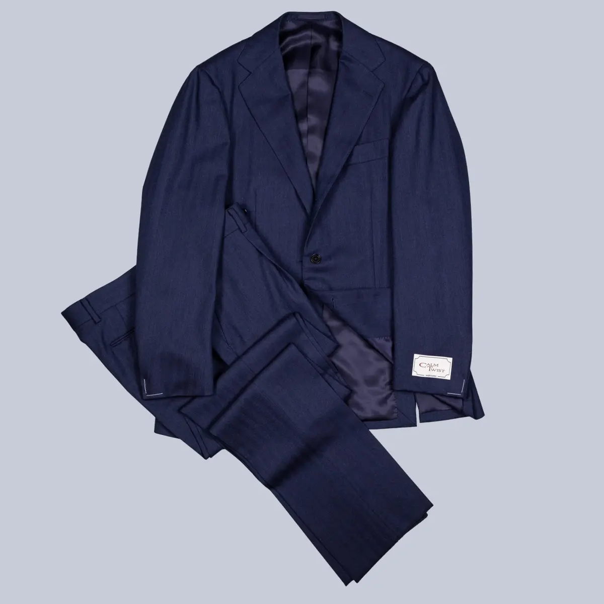 Navy Herringbone Calm Twist Suit 1