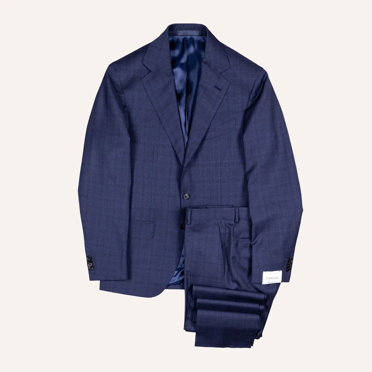Navy Blue Glencheck Summer Wool Suit 1