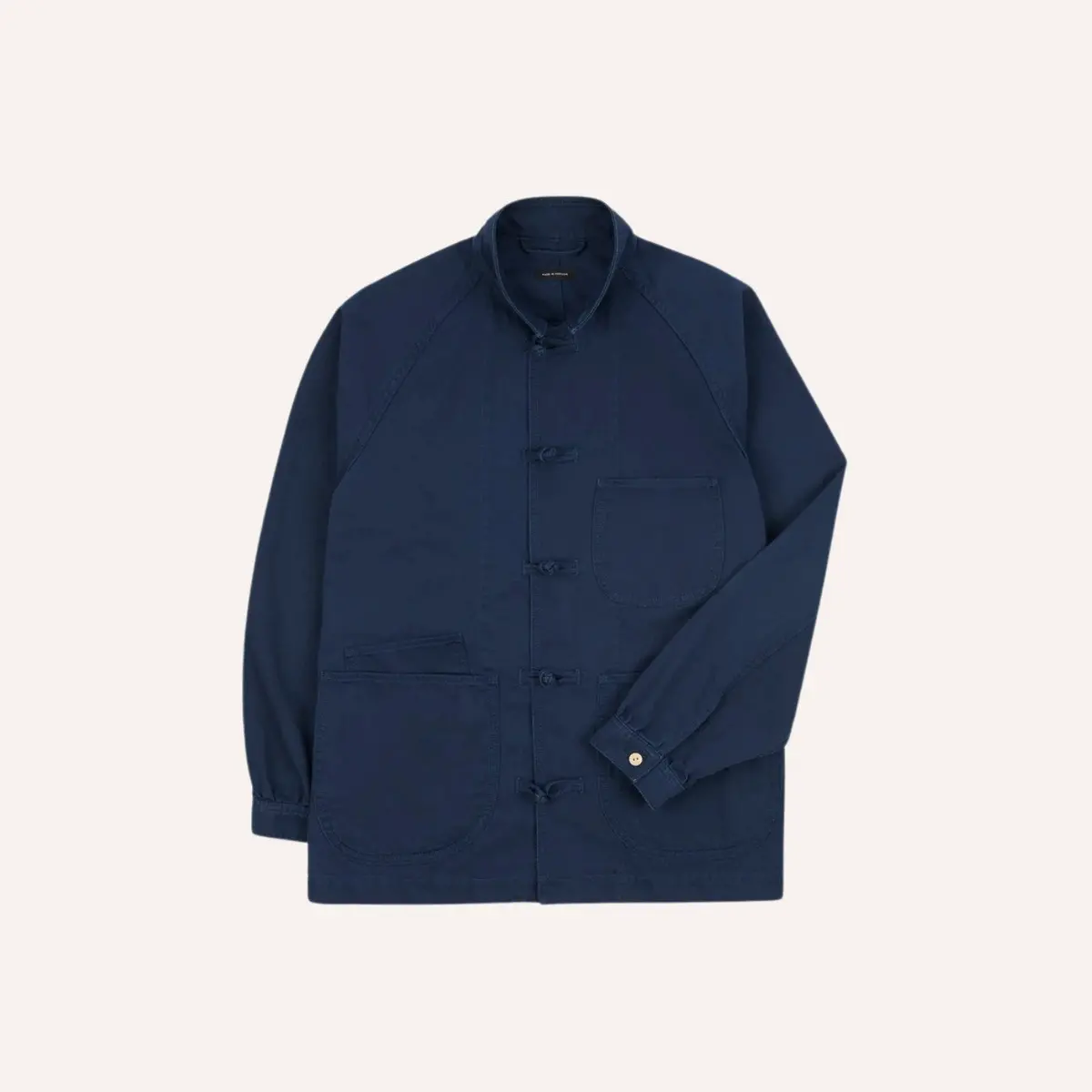 French Blue Herringbone Smock Artist Chore Jacket 1