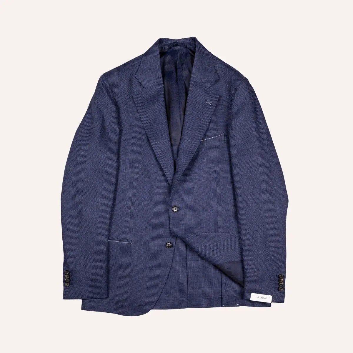 Navy Glencheck Linen Blazer 1
