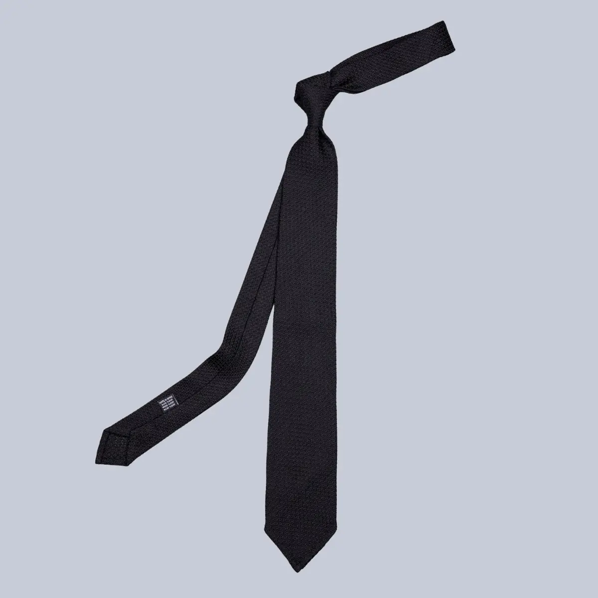 Black Grenadine Silk Tie 1