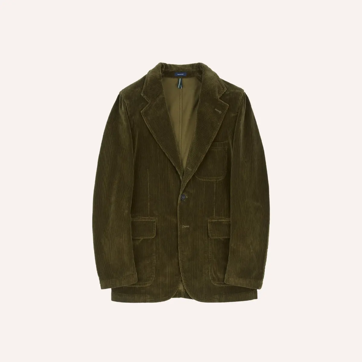 Olive Green Corduroy Single Breasted Games Blazer 1