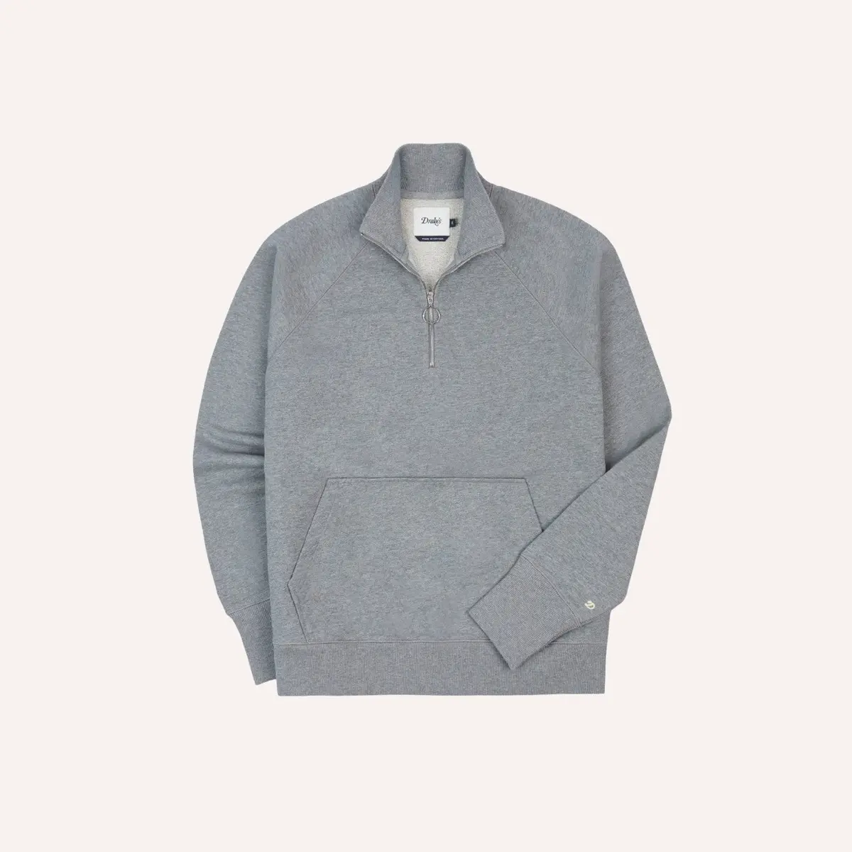 Grey Cotton Quarter Zip Sweatshirt 1