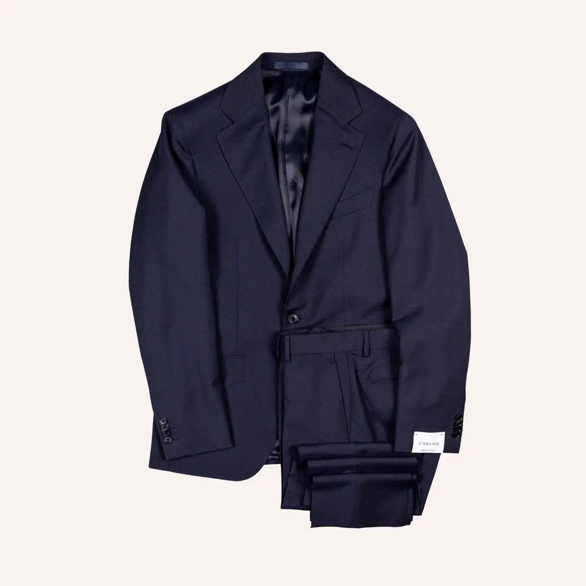 Navy Wool Mohair Single Breasted Suit 1