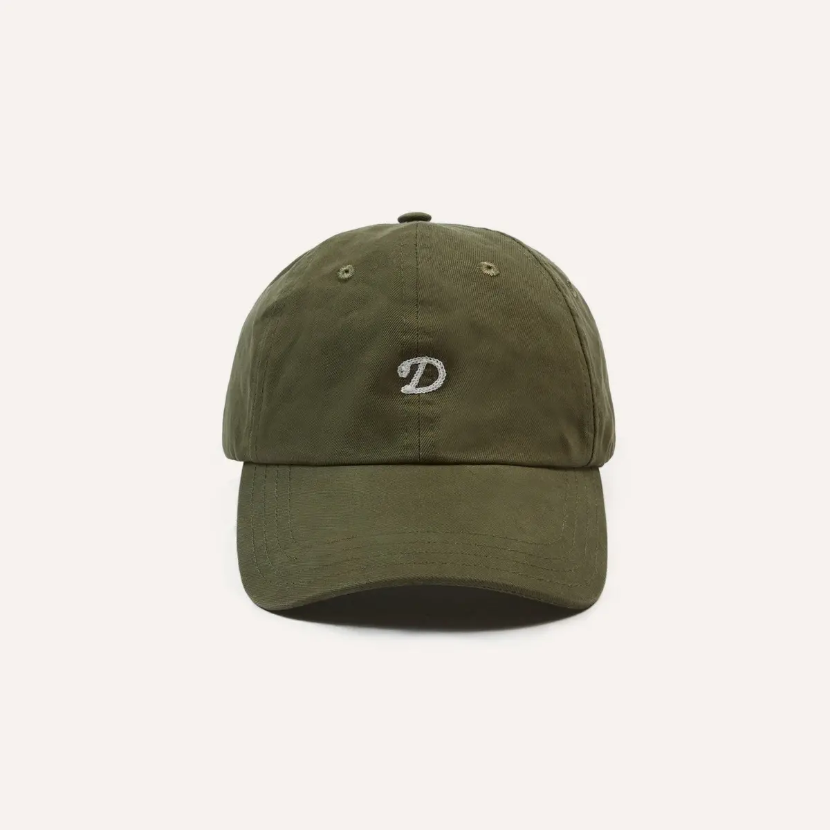 Green Chainstitch 'D' Cotton Twill Baseball Cap 1