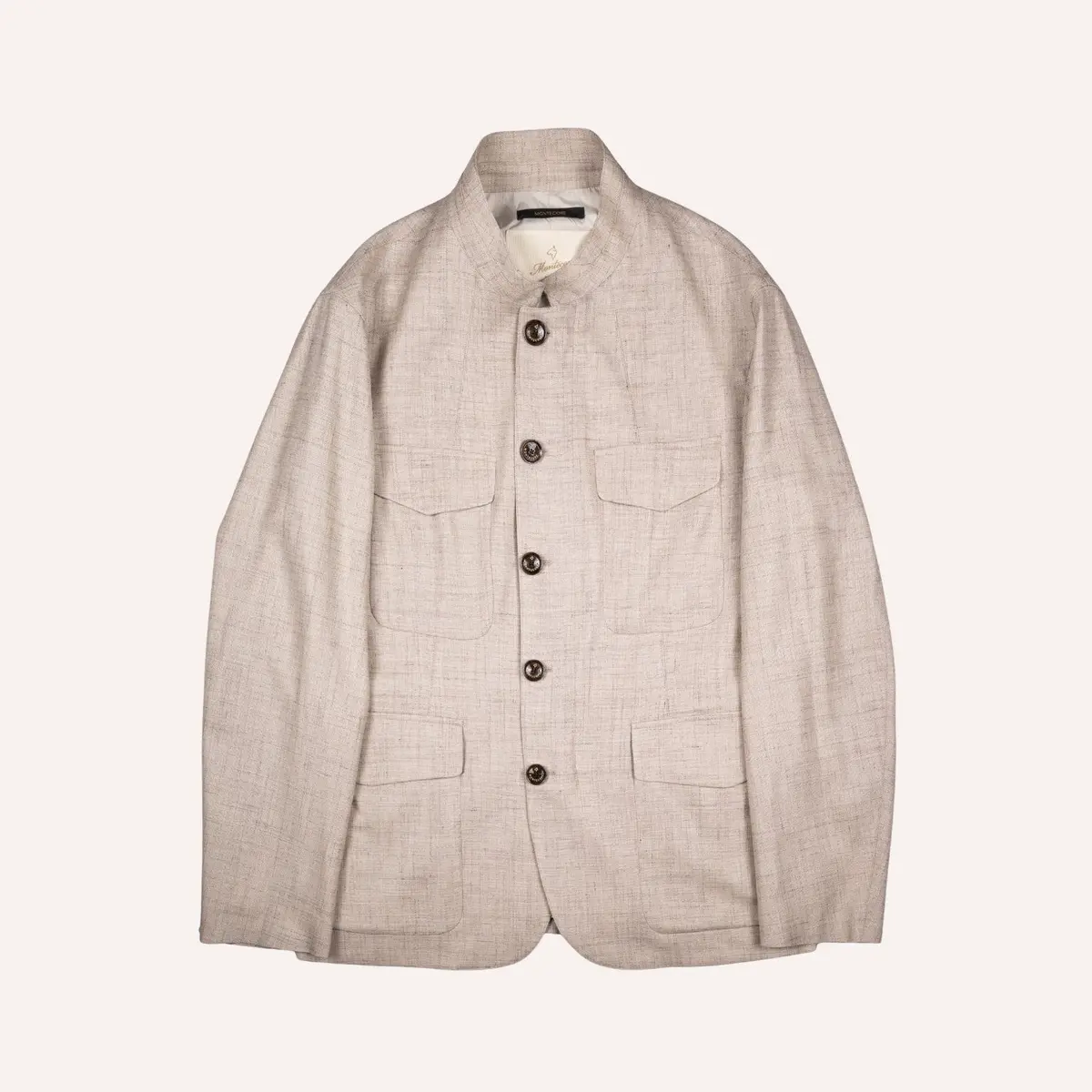 Oatmeal Beige Nehru Field Jacket 1