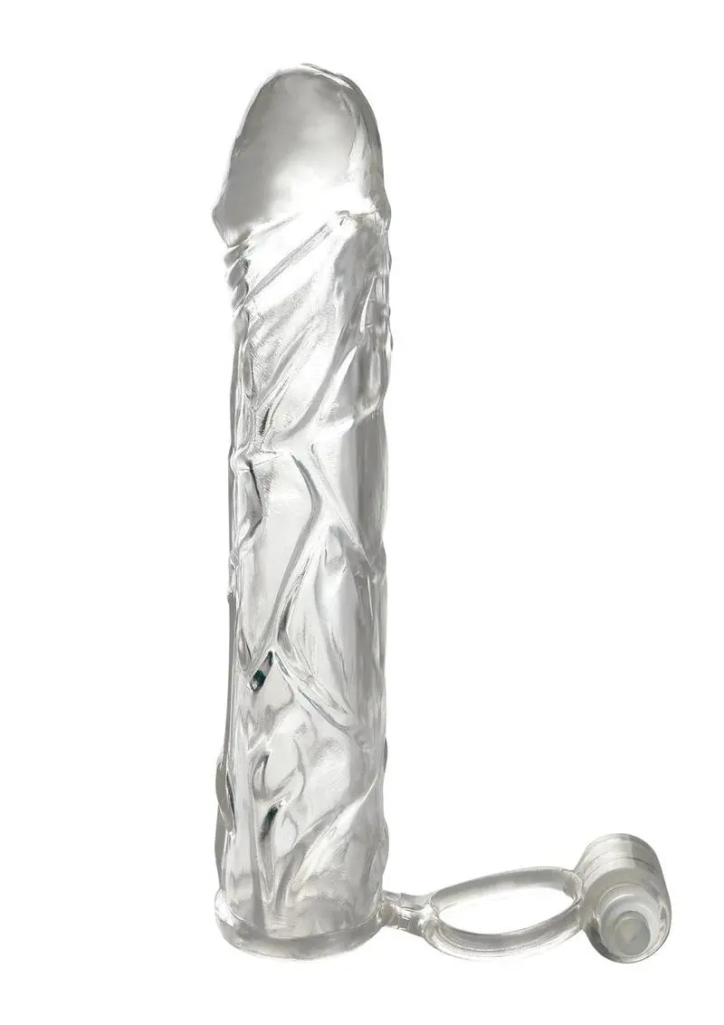 Fantasy X-Tensions Vibrating Super Sleeve Extension Waterproof 6.1In - Clear 1