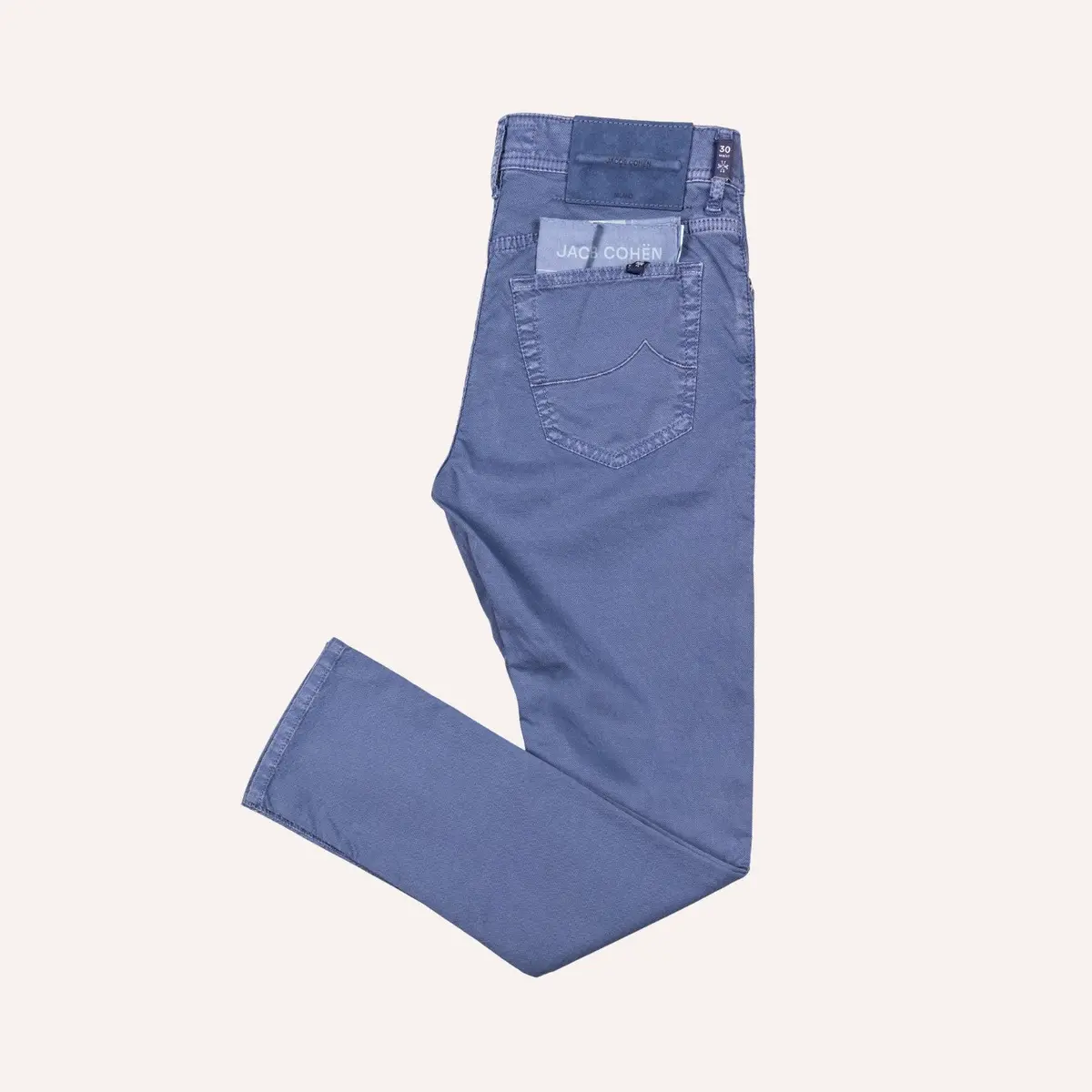 Dove Blue Honeycomb 5 Pocket Trousers 1