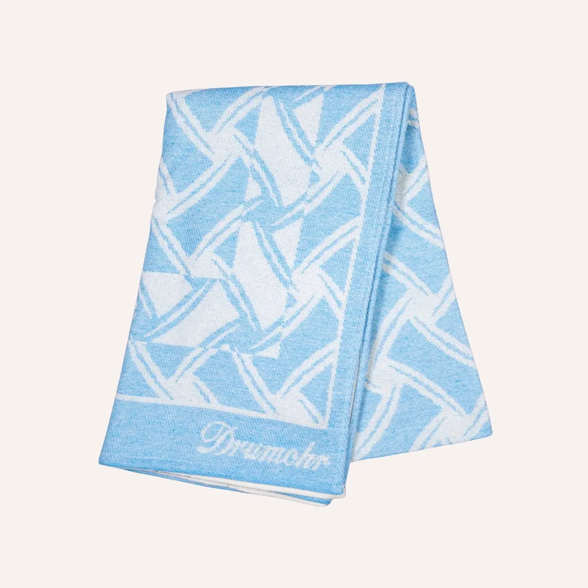 Coral Blue & White Patterned Beach Towel 1