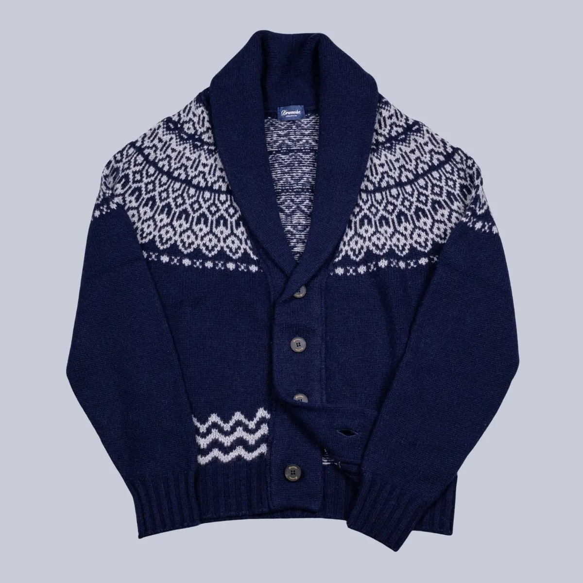 Navy Cashmere Ski Cardigan 1