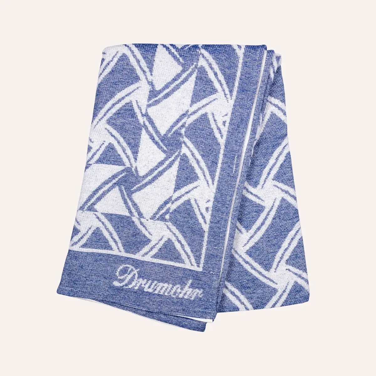Navy & White Patterned Beach Towel 1