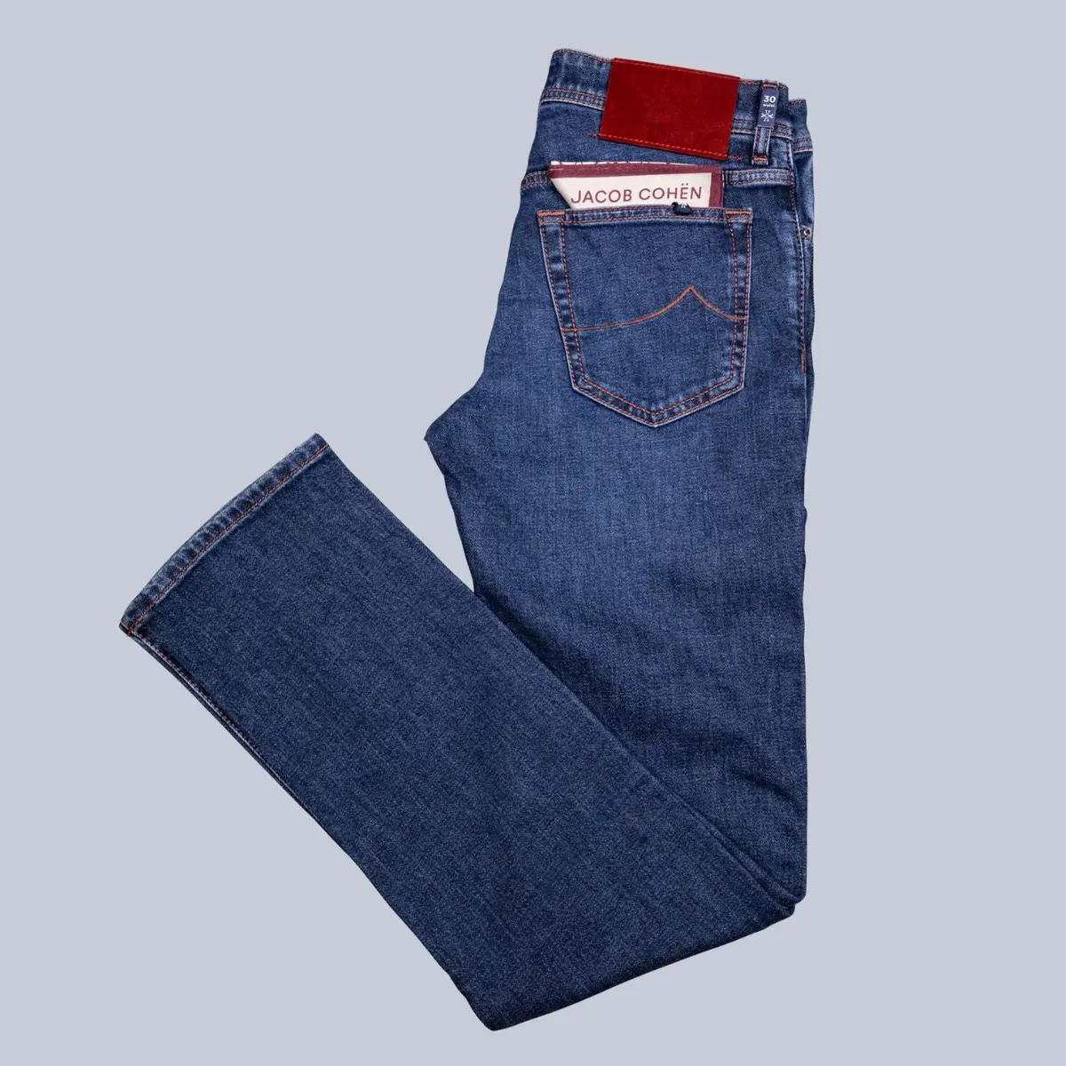 Washed Blue Denim Slim Fit Jeans 1