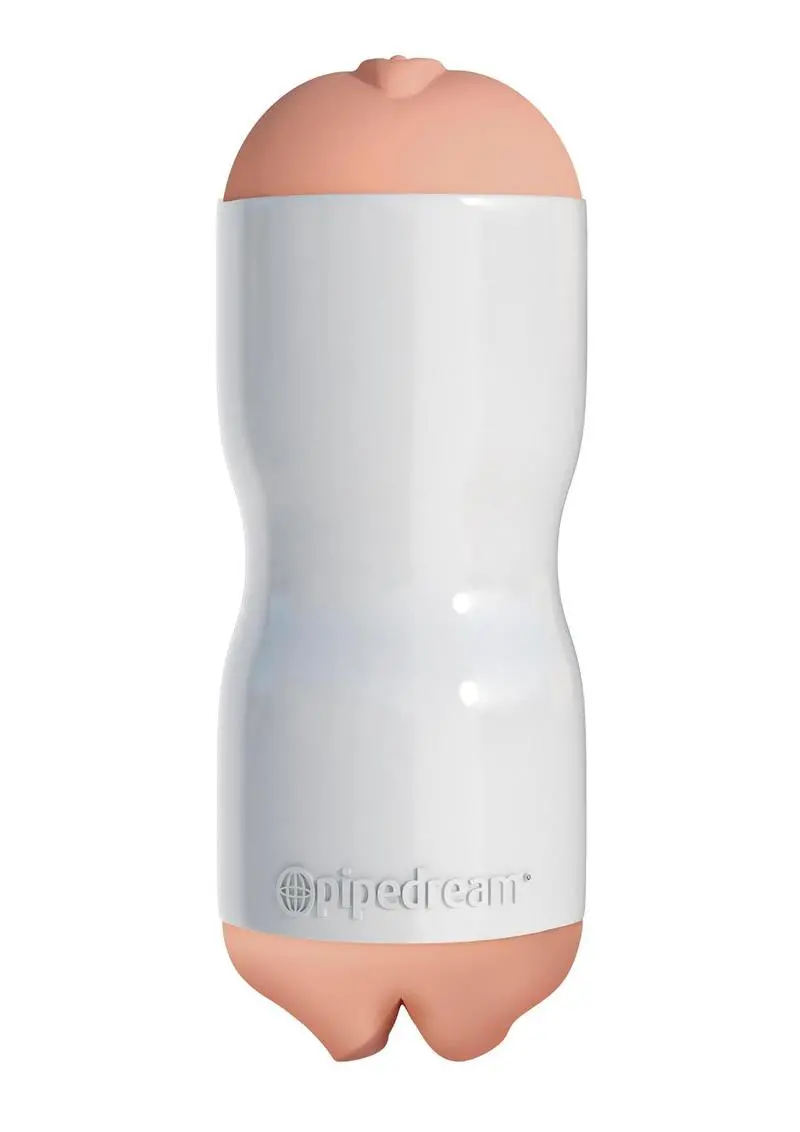 Pipedream Extreme Toyz Tight Grip Pussy & Mouth Masturbator - Pussy And Mouth - White/Vanilla 1
