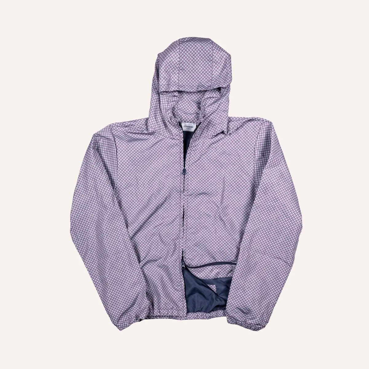 Eggplant Purple Patterned Windbreaker Jacket 1