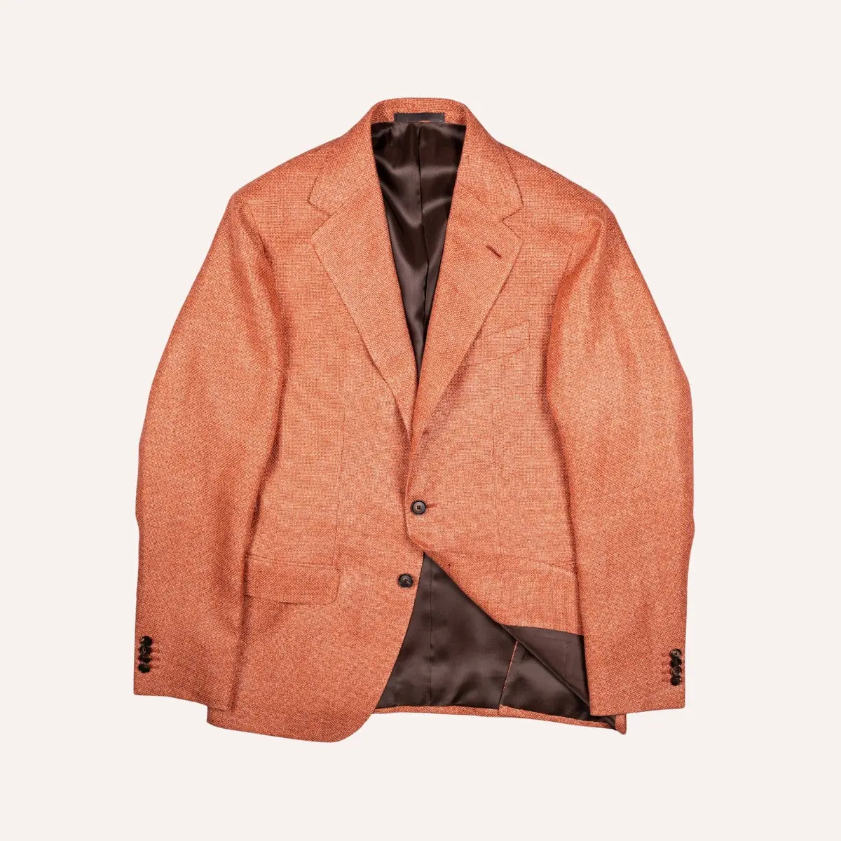 Terracotta Basket Weave Hemp Wool Blazer 1
