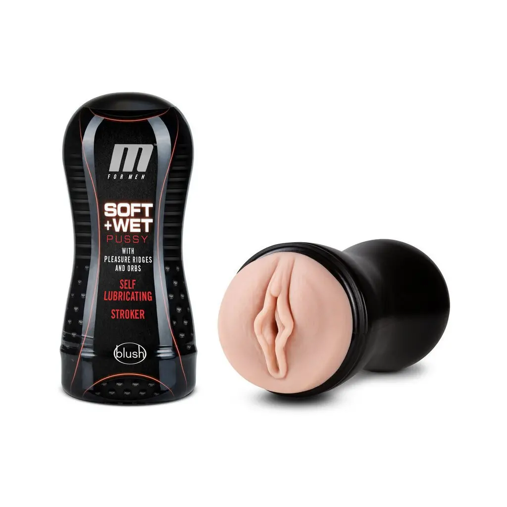 M For Men - Soft And Wet - Pussy With Pleasure Ridges And Orbs - Self Lubricating Stroker Cup - Vanilla 1