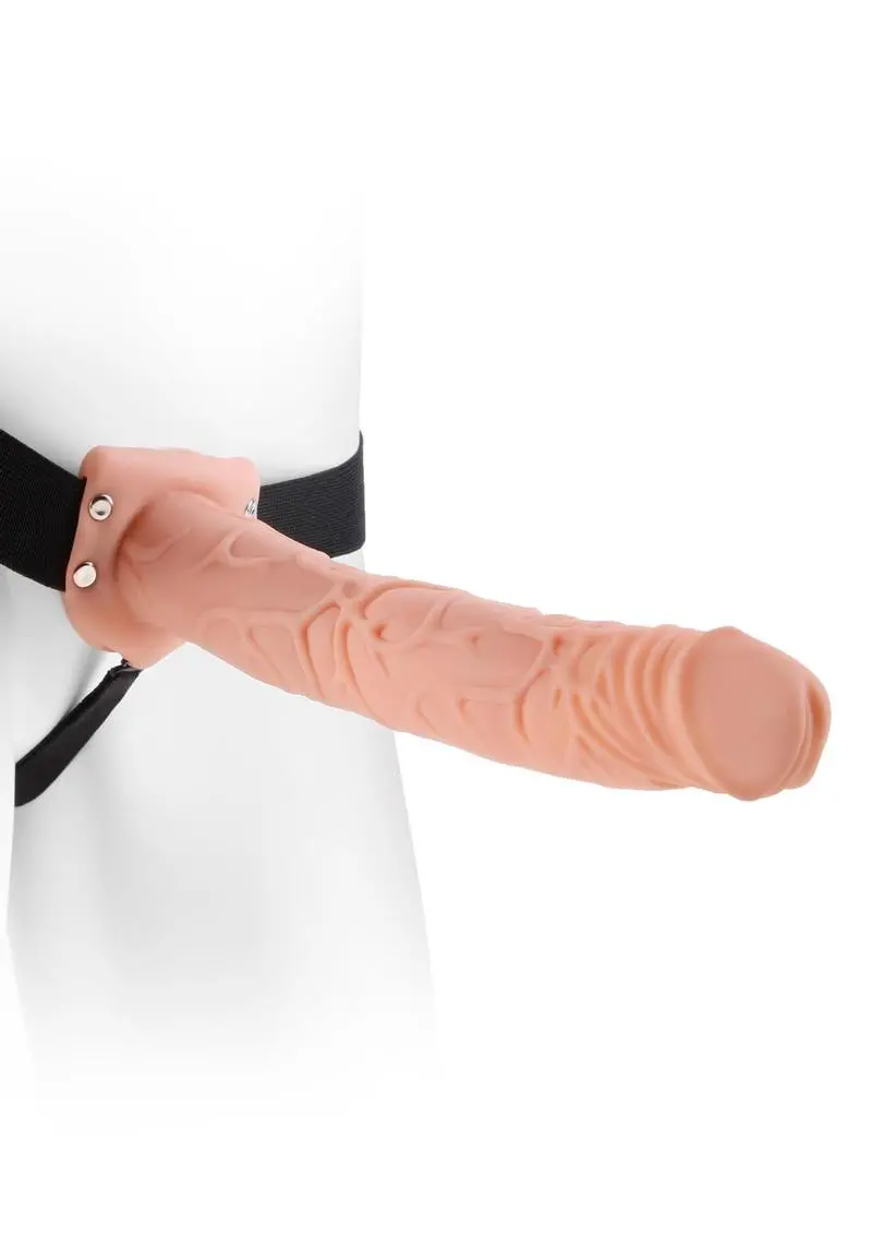 Fetish Fantasy Series Hollow Strap-On Dildo And Stretchy Harness 11In - Vanilla 1