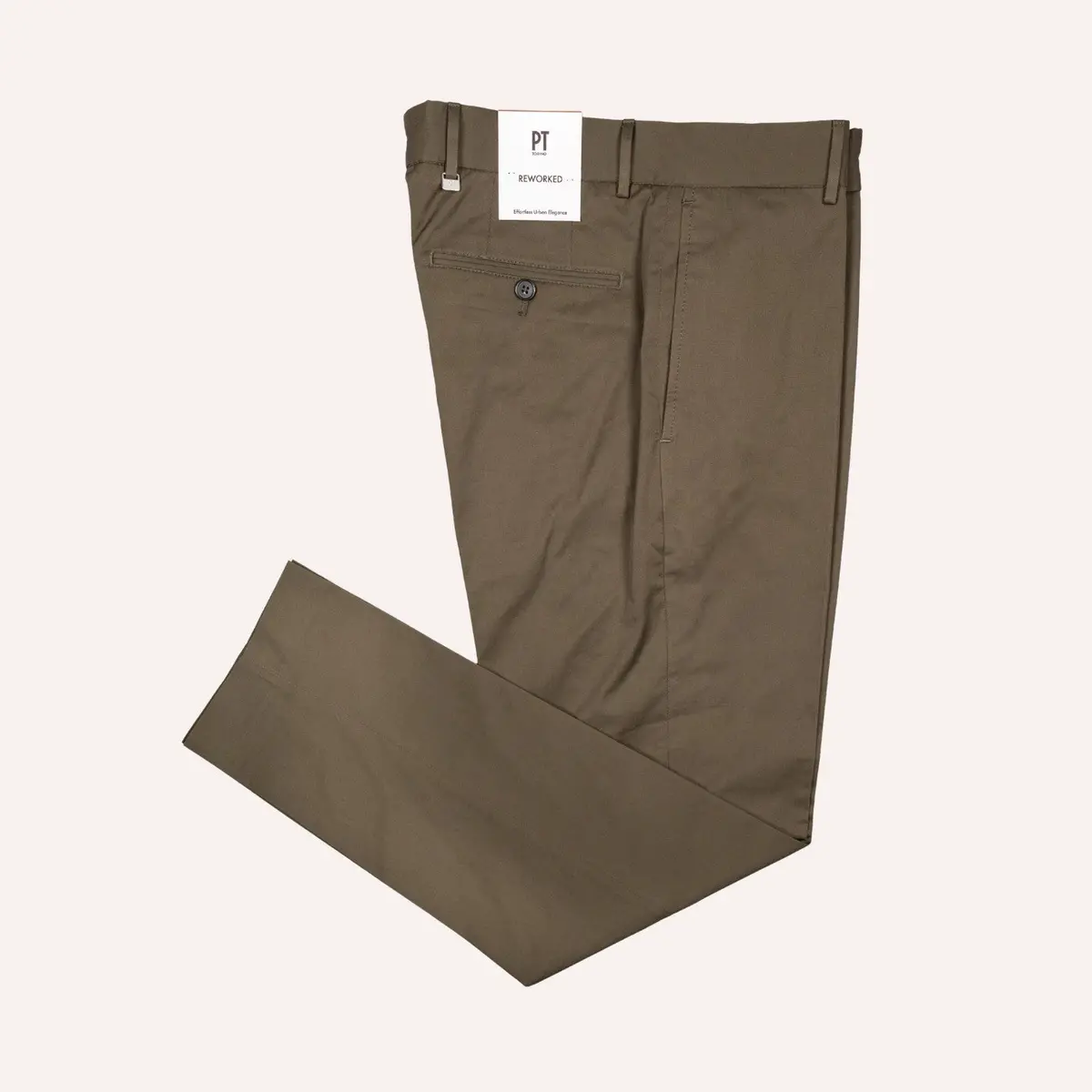 Army Green Cotton Stretch Chino Reworked 1