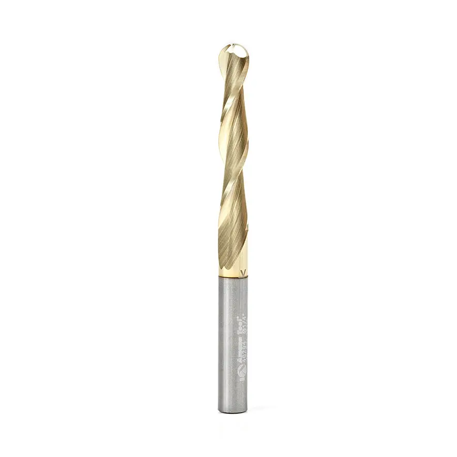 1/4" .10° 2Fl 1-1/2" Straight Angle Ball Tip 1