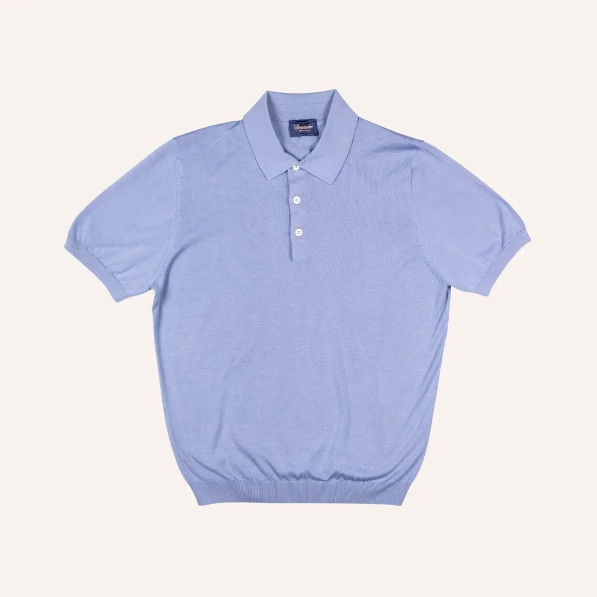 Sailor Blue Short Sleeve Knitted Polo Shirt 1