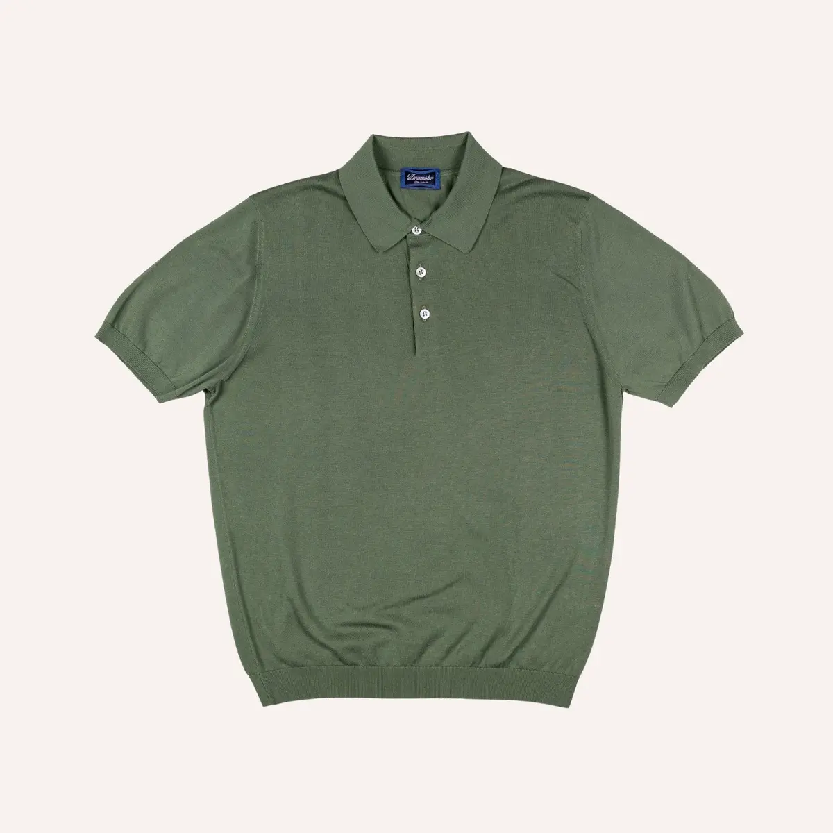 Pine Green Short Sleeve Knitted Polo Shirt 1