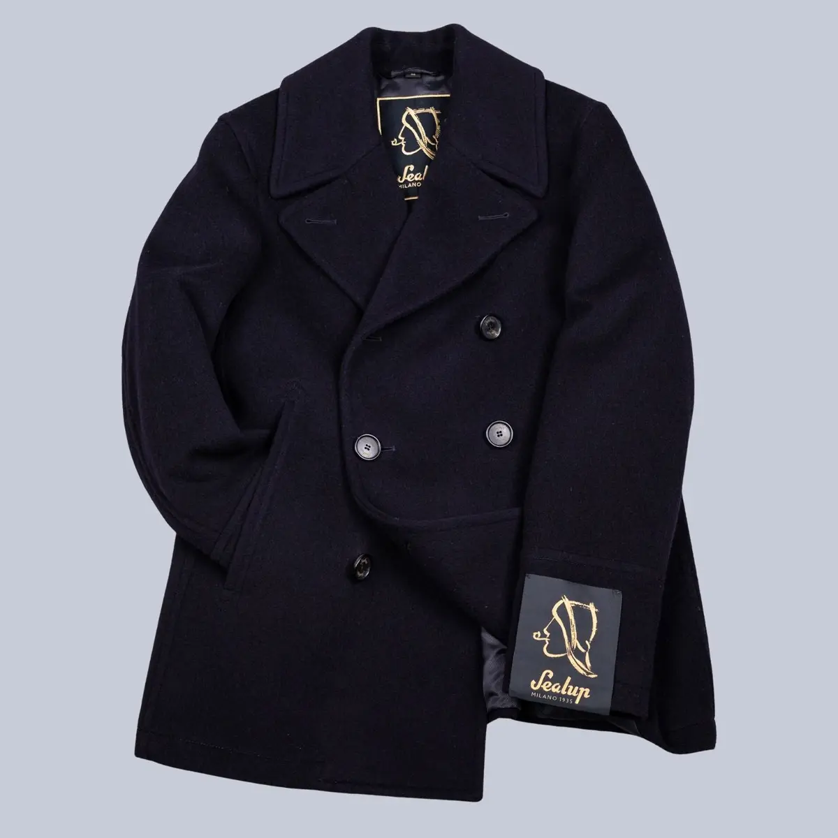 Navy Wool Cashmere Peacoat 1