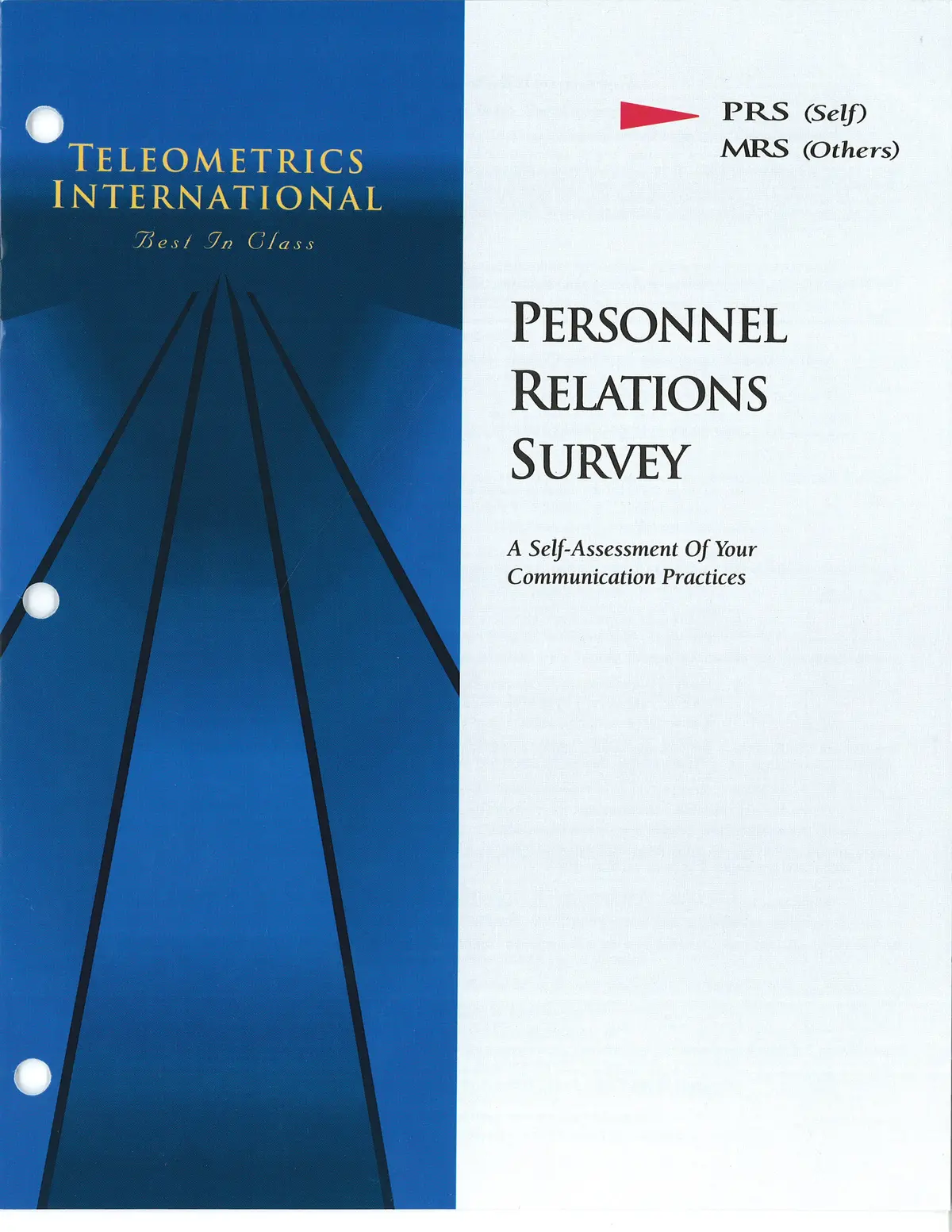 Survey Booklets -- Group Survey>> Personnel Relations Survey (Prs) 1