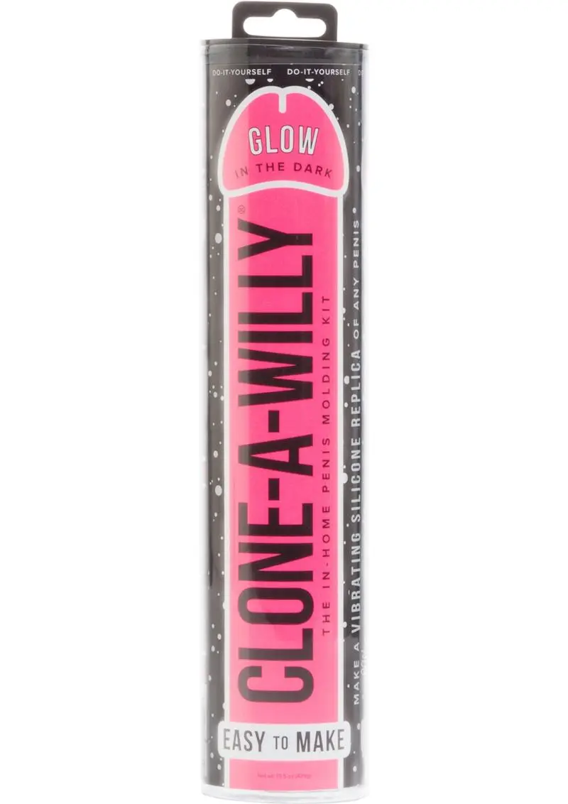 Clone-A-Willy Silicone Dildo Molding Kit With Vibrator - Glow In The Dark - Pink 1