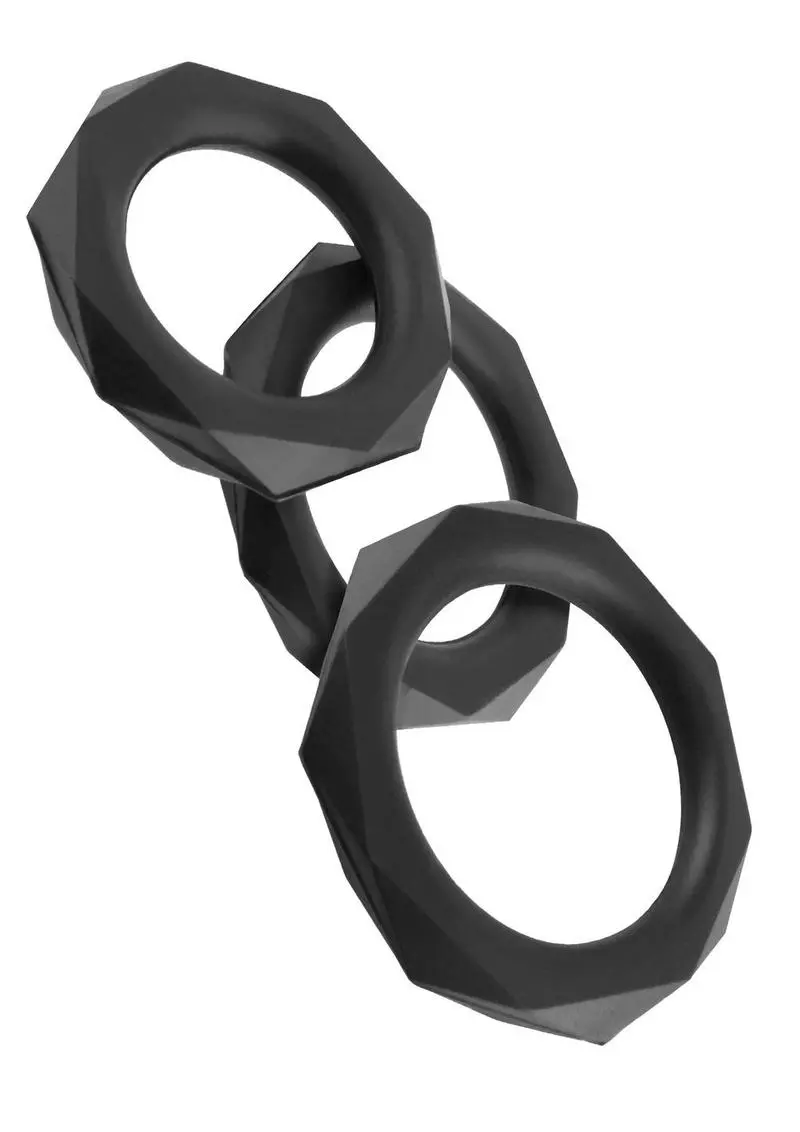 Fantasy C-Ringz Silicone Designer Stamina Cock Ring Set - Black 1