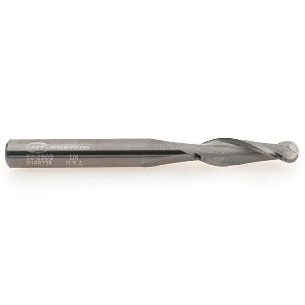 1/4" Solid Carbide Two Flute Upcut Ballnose 1