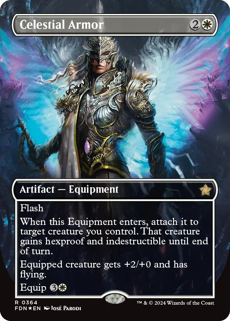 Celestial Armor (Borderless) (Mana Foil) [Fdn - 364] 1